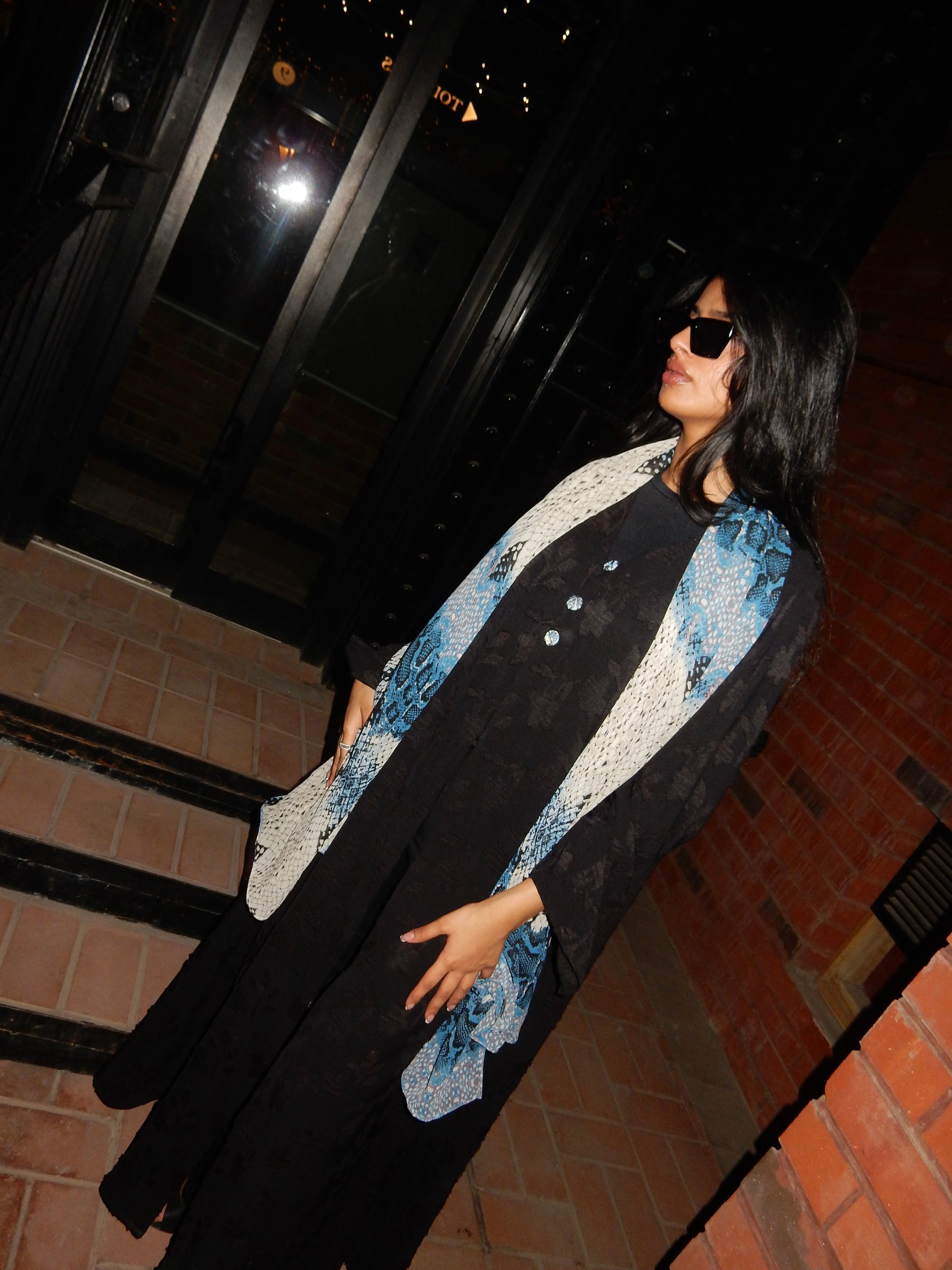 Hessa Buttoned Abaya in Black