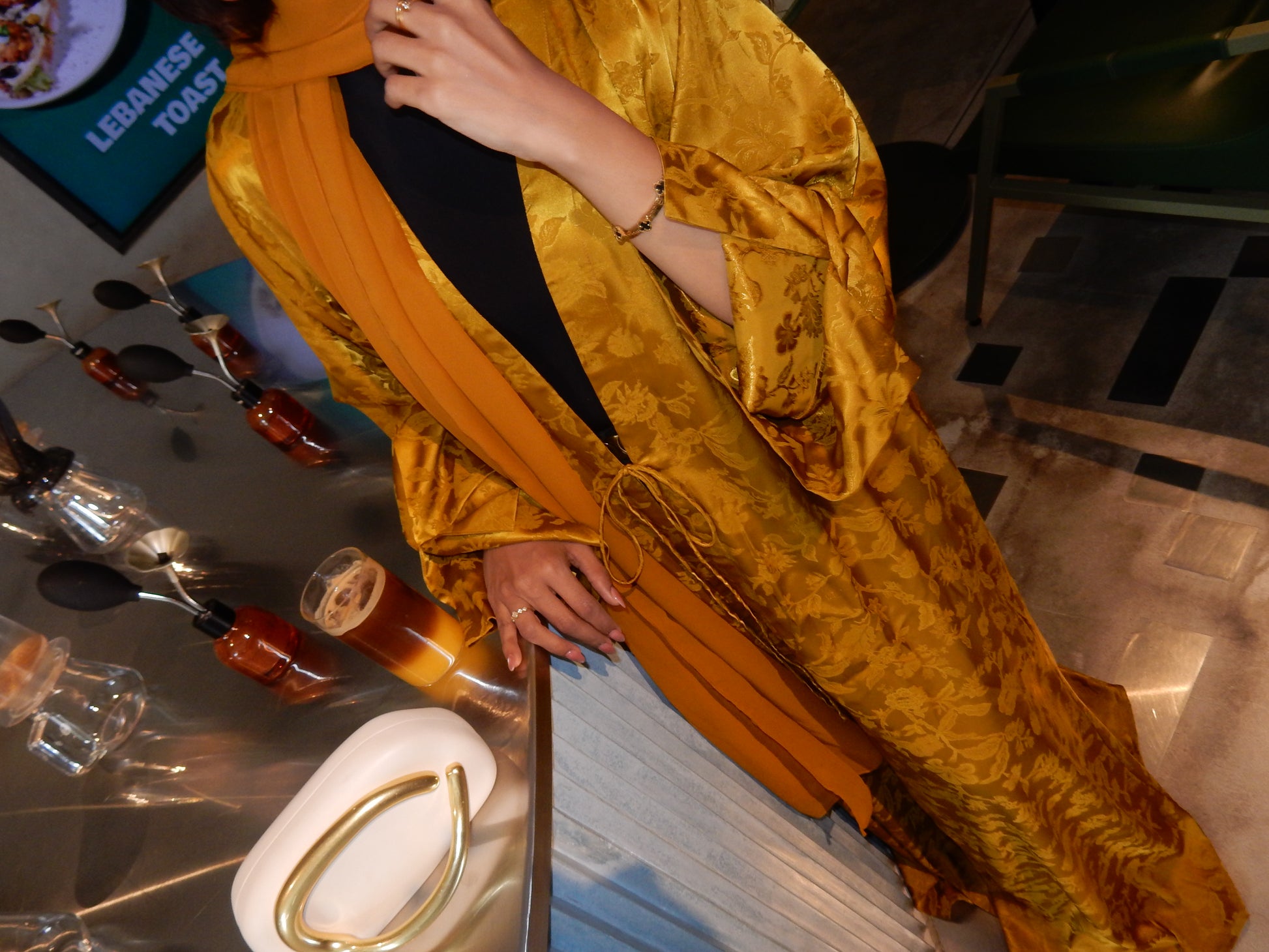 Shehed Satin Tie Up Abaya