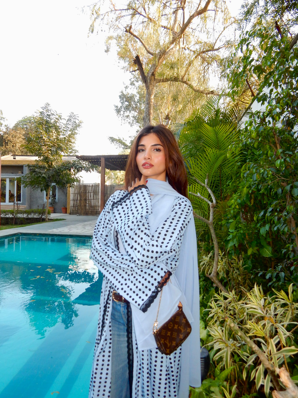 Sajal Polka Dot Abaya