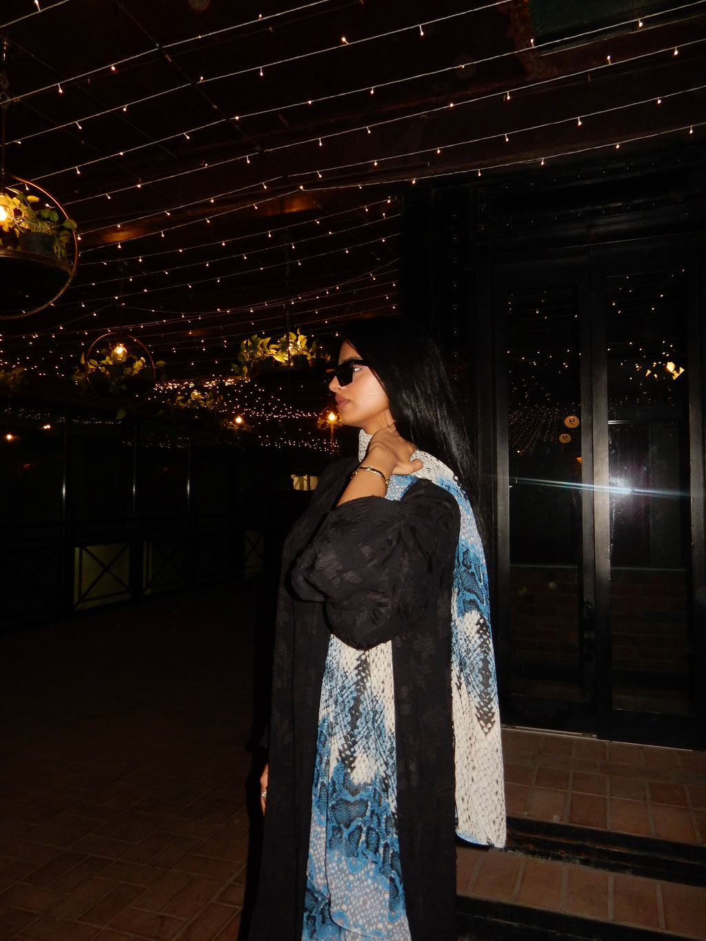 Hessa Buttoned Abaya in Black