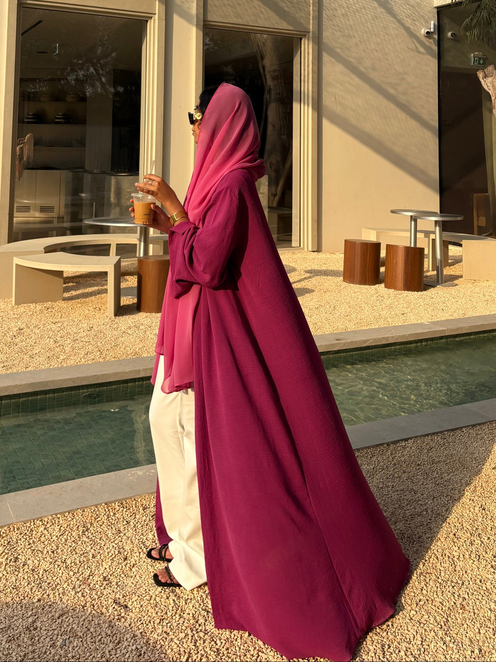 Noor Abaya in Pink