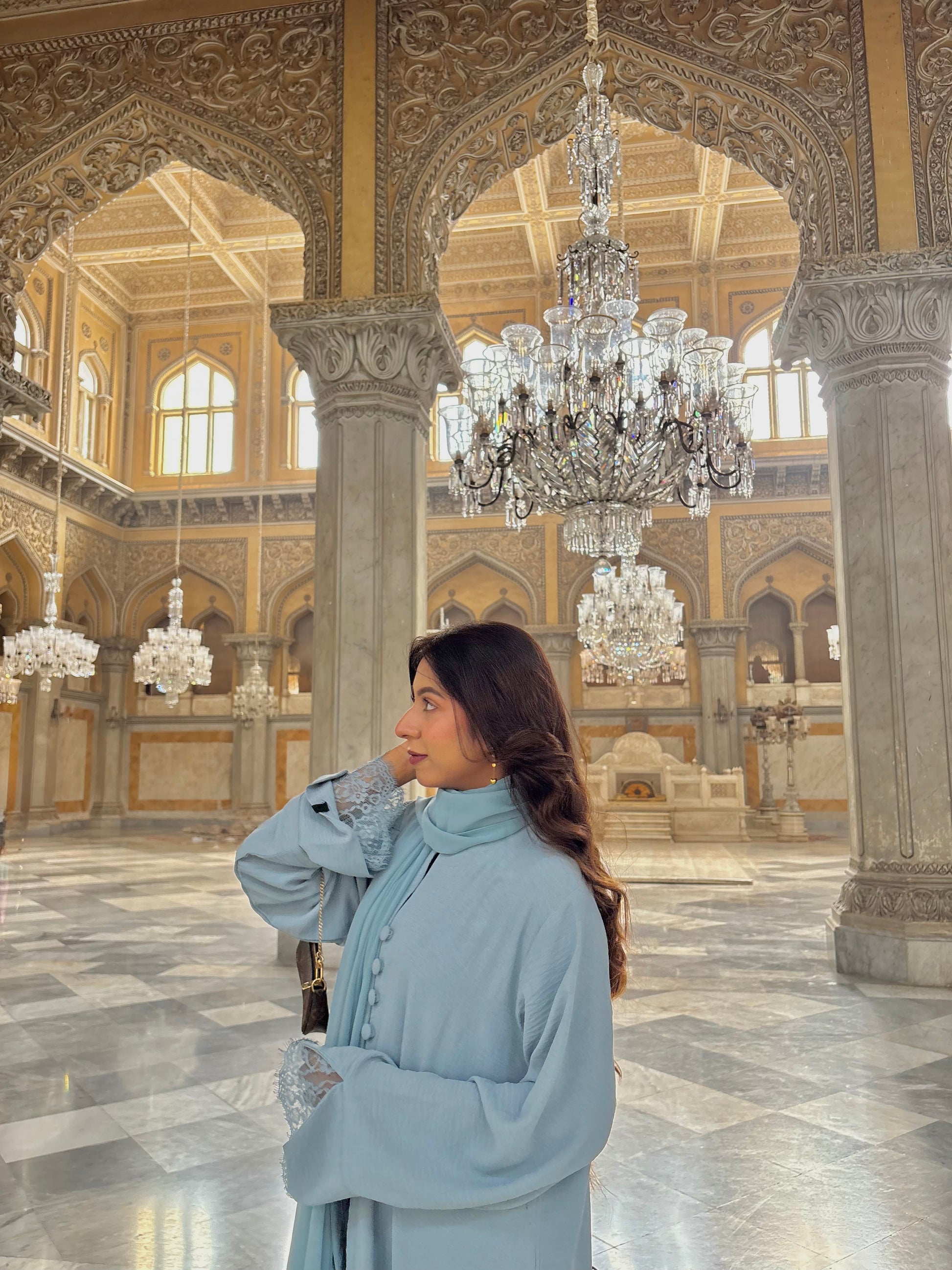 Ella Buttoned Lace Abaya