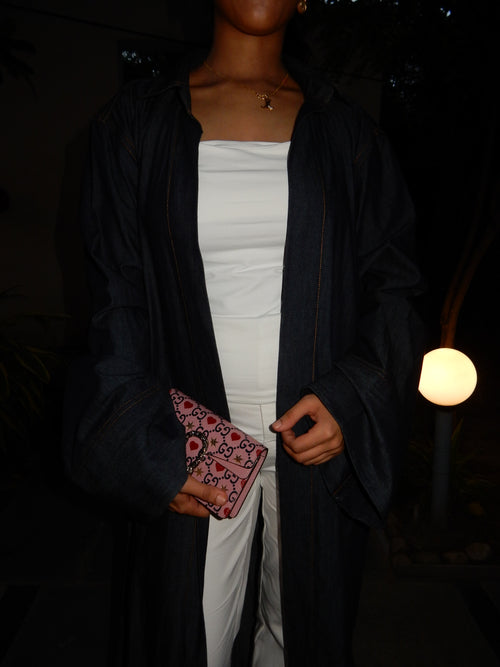 Avery Denim Shirt Abaya