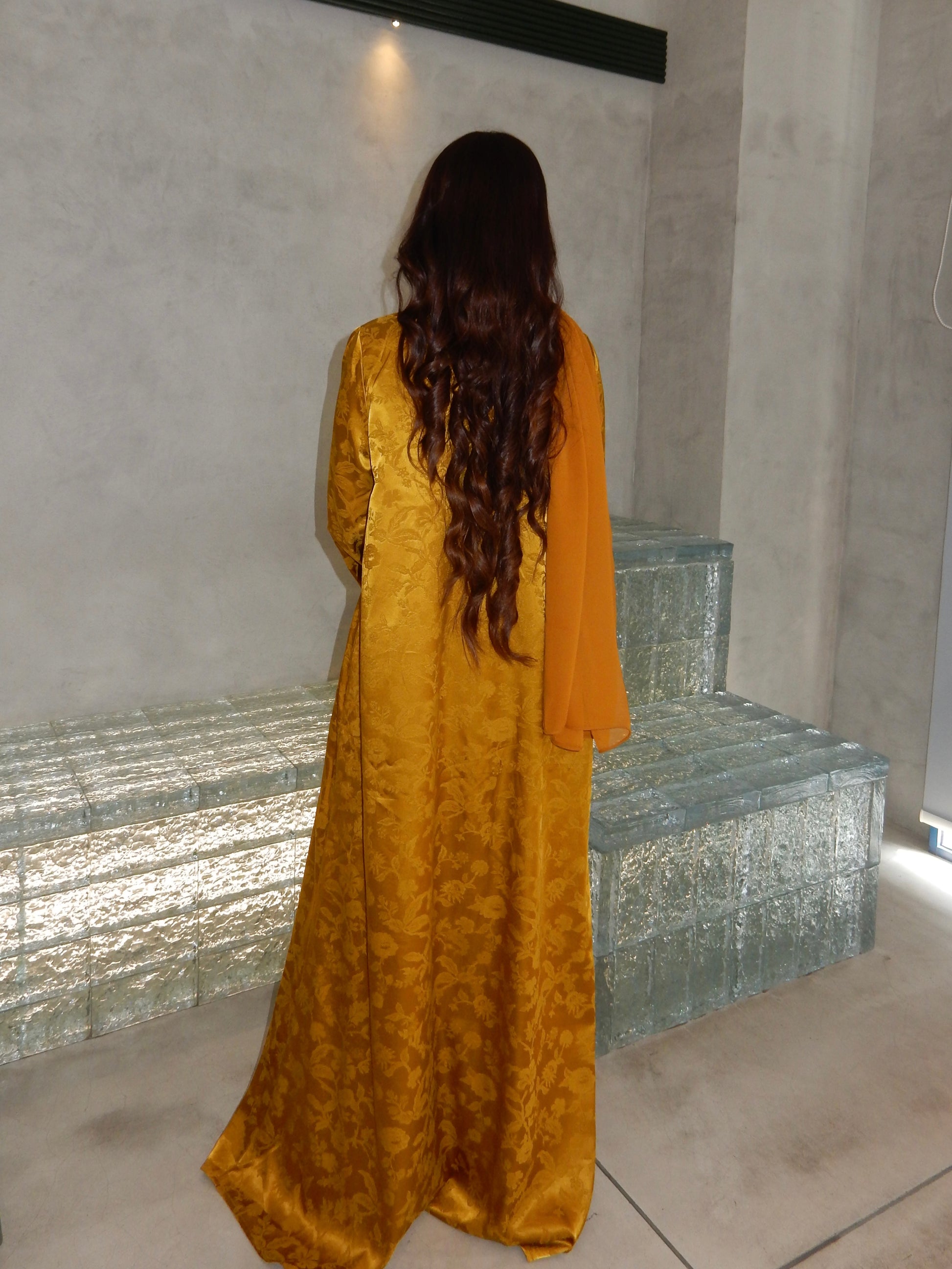 Shehed Satin Tie Up Abaya