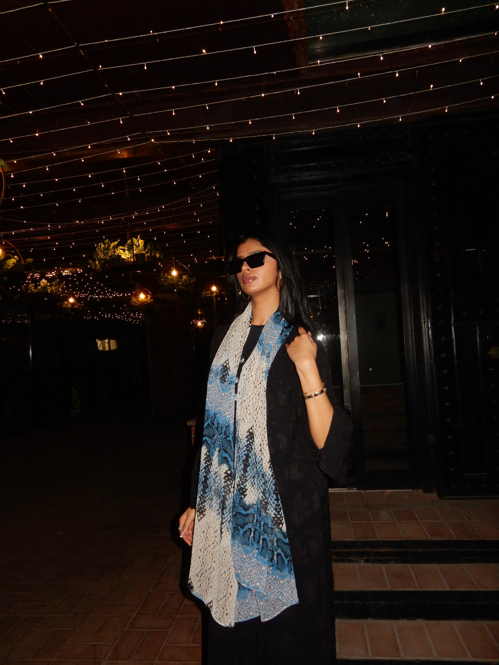 Hessa Buttoned Abaya in Black