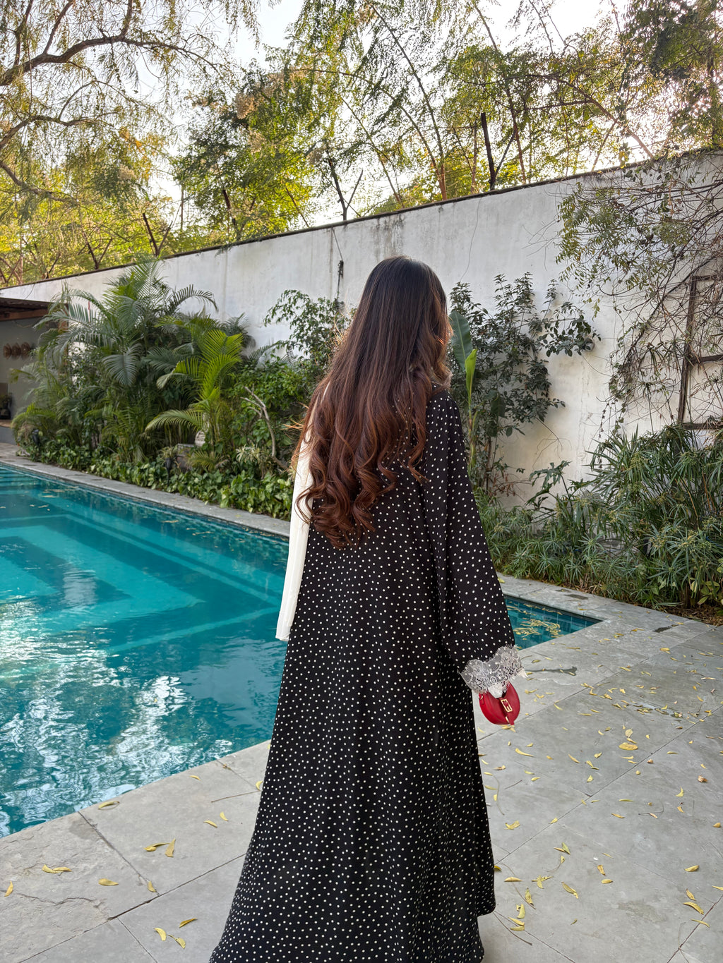 Celeste Polka Dot Abaya