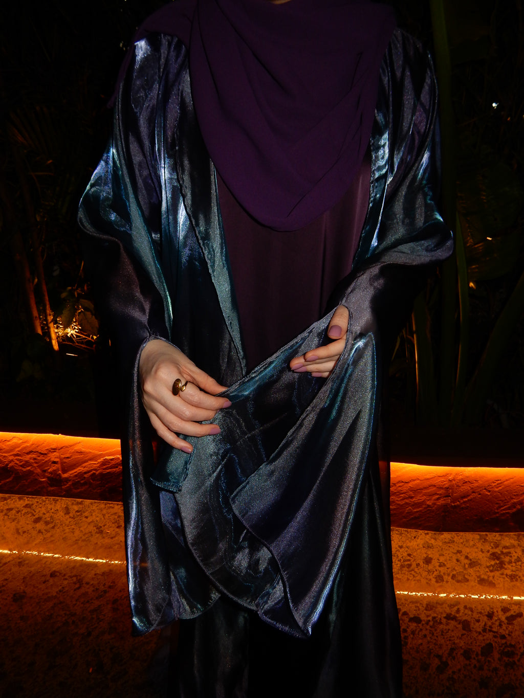 Moonlight Waterfall Sleeves Abaya + Inner Set