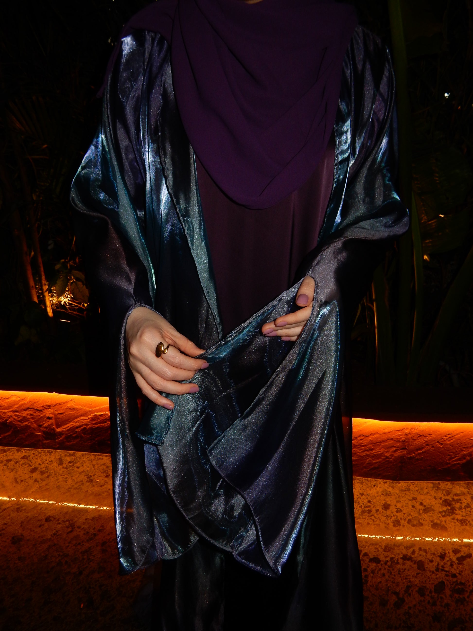 Moonlight Waterfall Sleeves Abaya + Inner Set