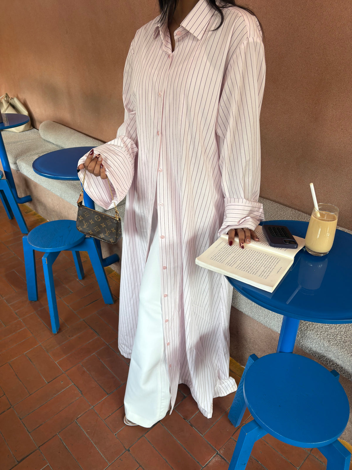 Irina Shirt Abaya in Pink