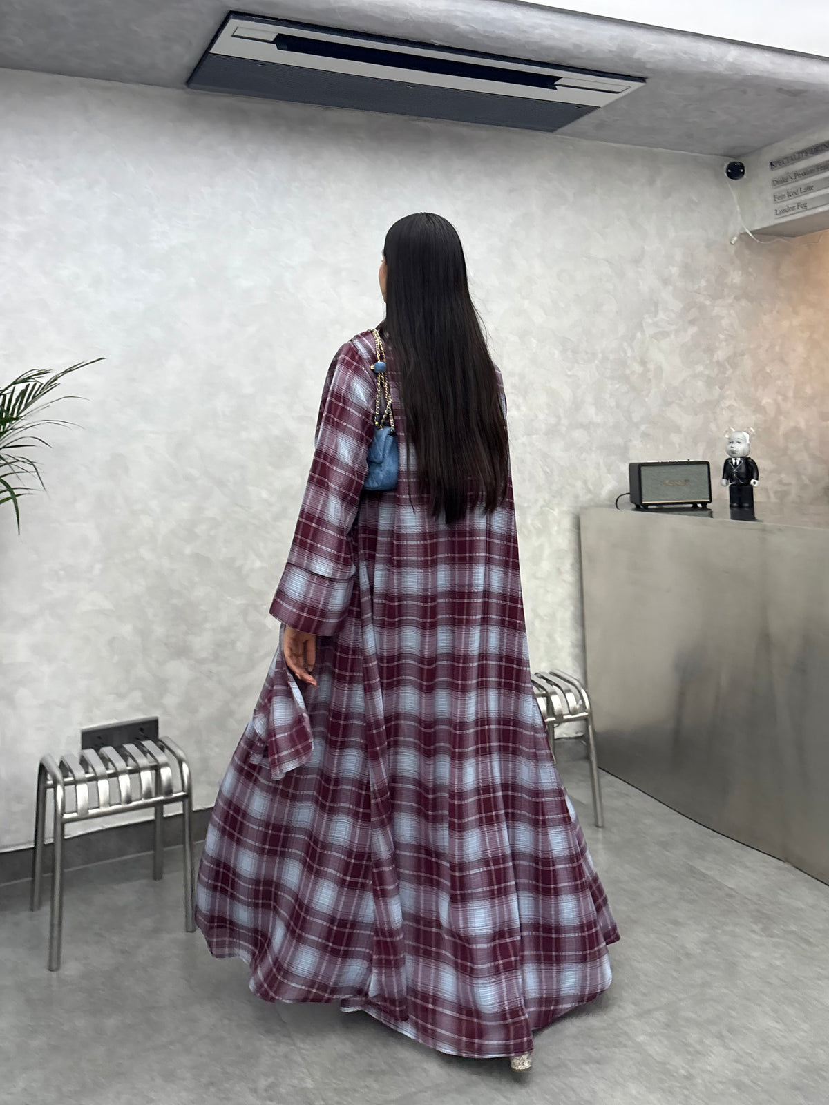Afifa Plaid Abaya