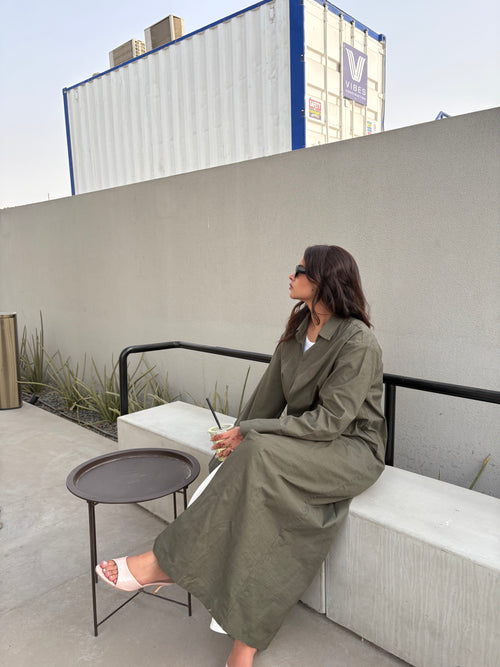 Avery Shirt Abaya (Olive)