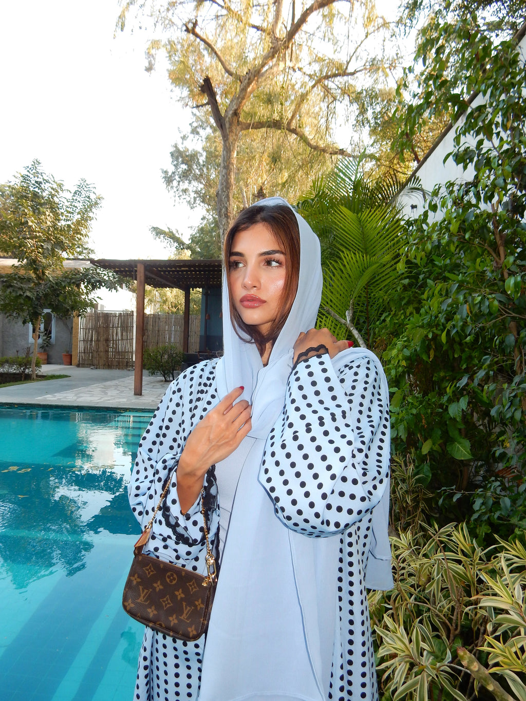 Sajal Polka Dot Abaya