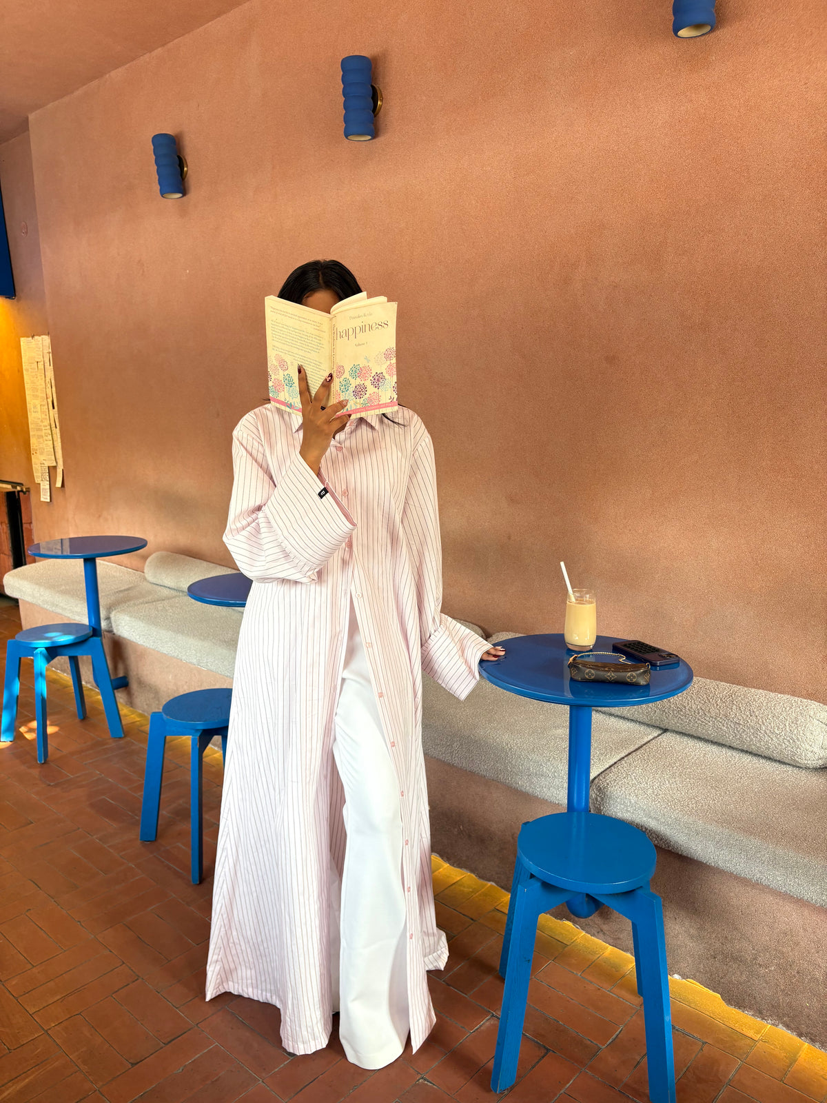 Irina Shirt Abaya in Pink