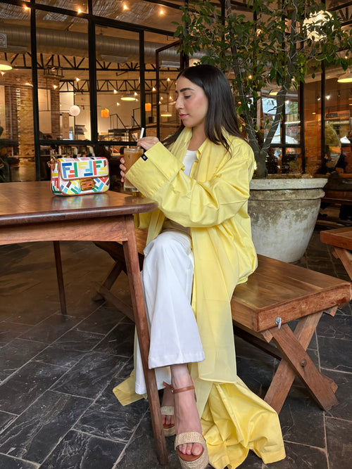 Avery Shirt Abaya (Yellow)