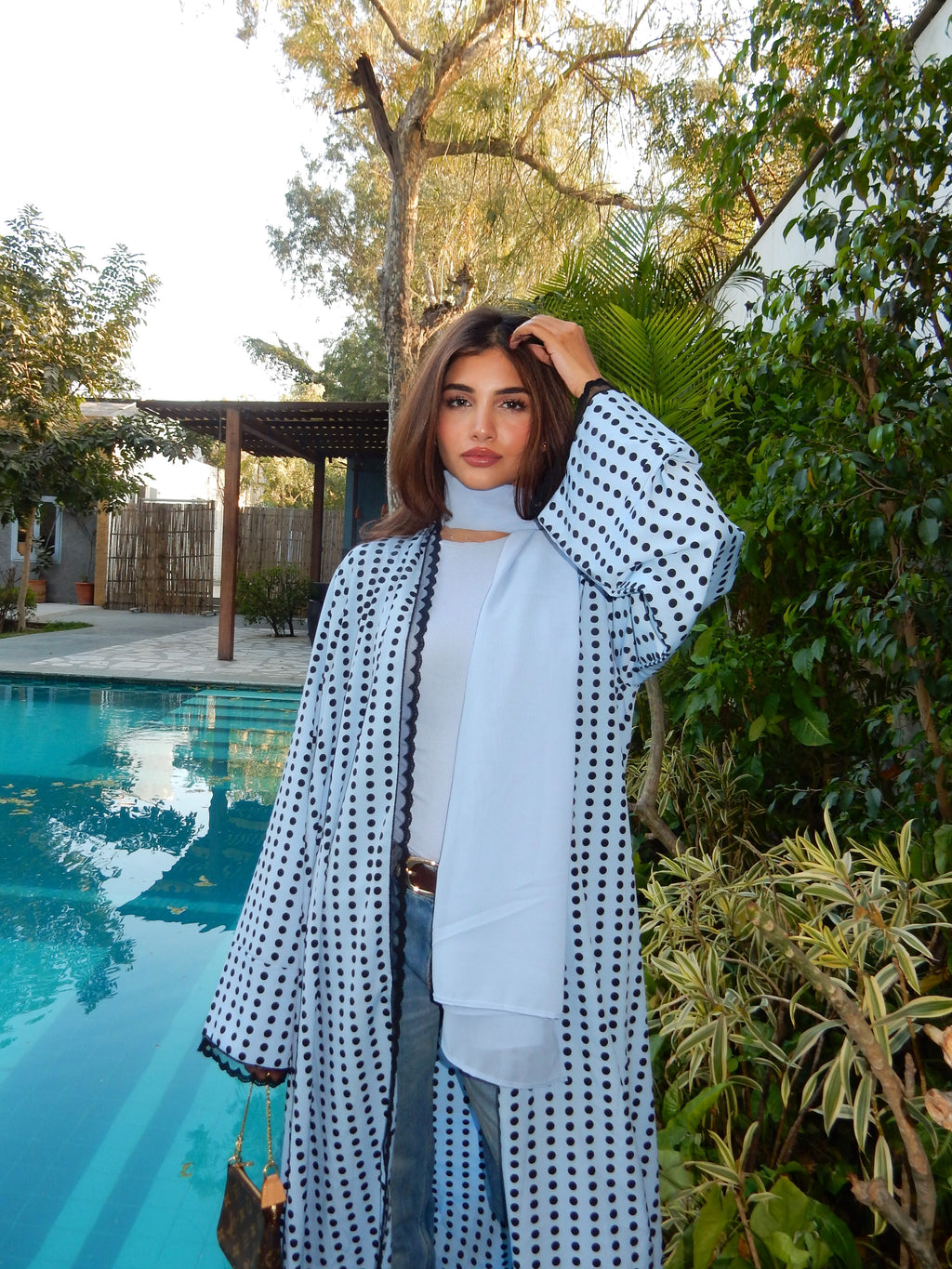 Sajal Polka Dot Abaya