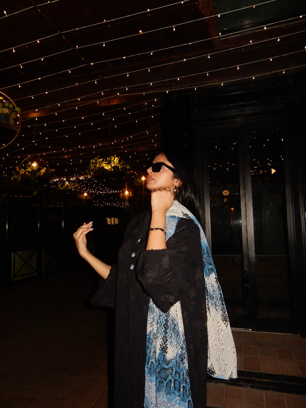 Hessa Buttoned Abaya in Black