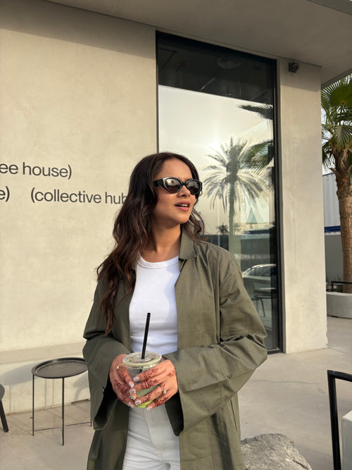 Avery Shirt Abaya (Olive)