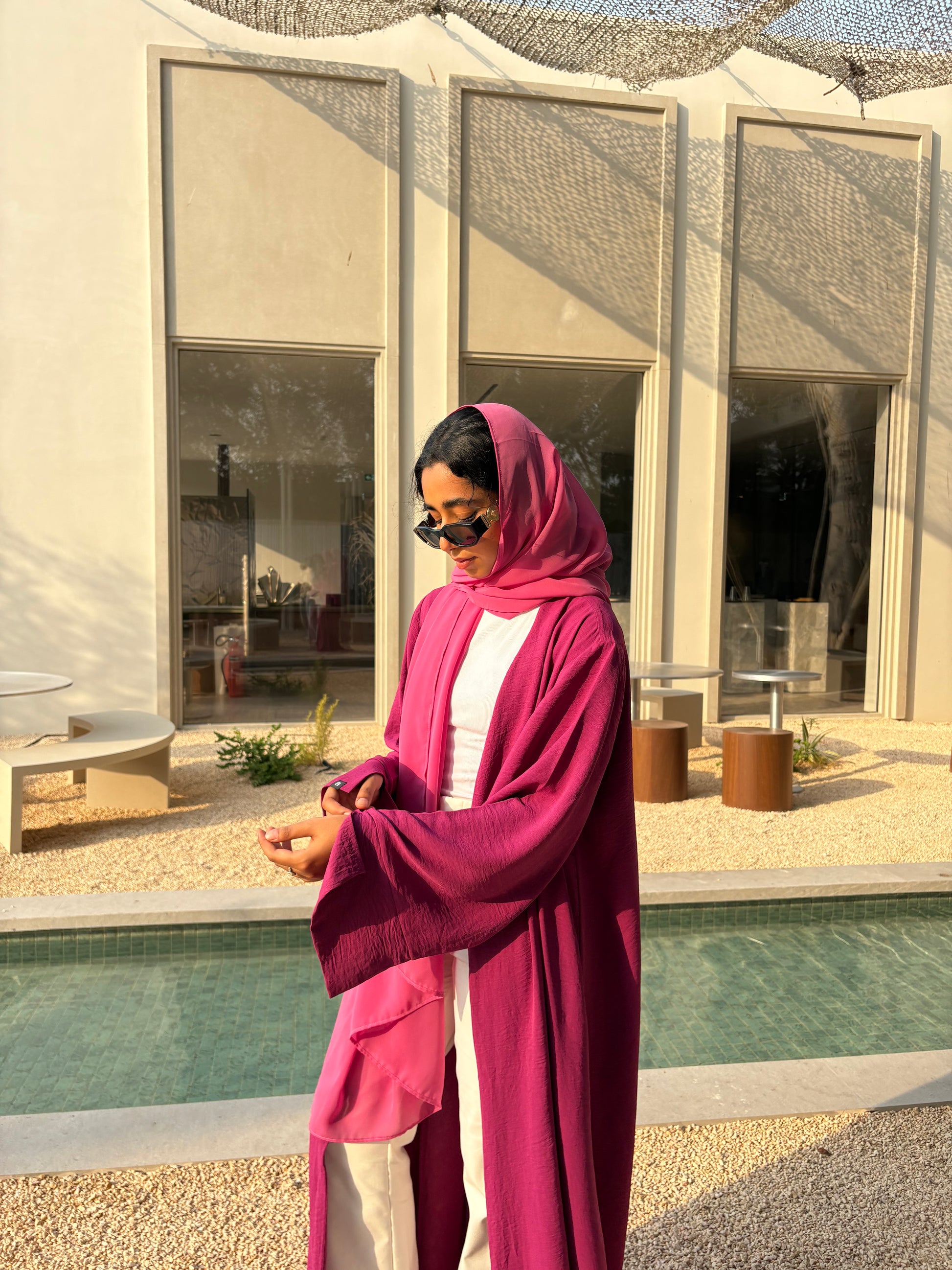 Noor Abaya in Pink