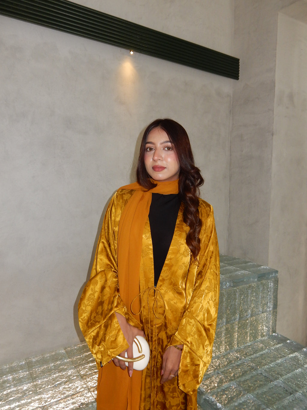 Shehed Satin Tie Up Abaya