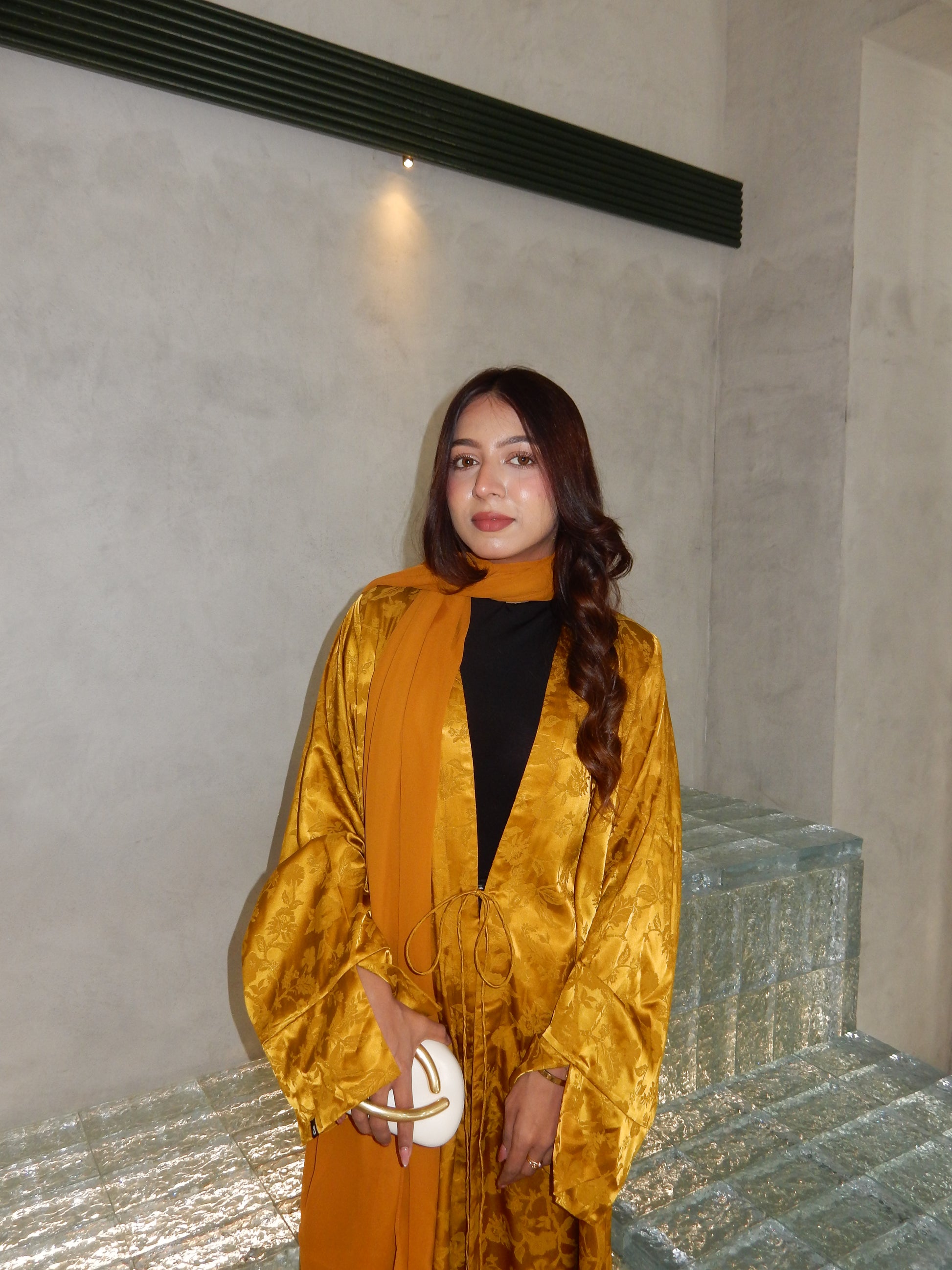 Shehed Satin Tie Up Abaya