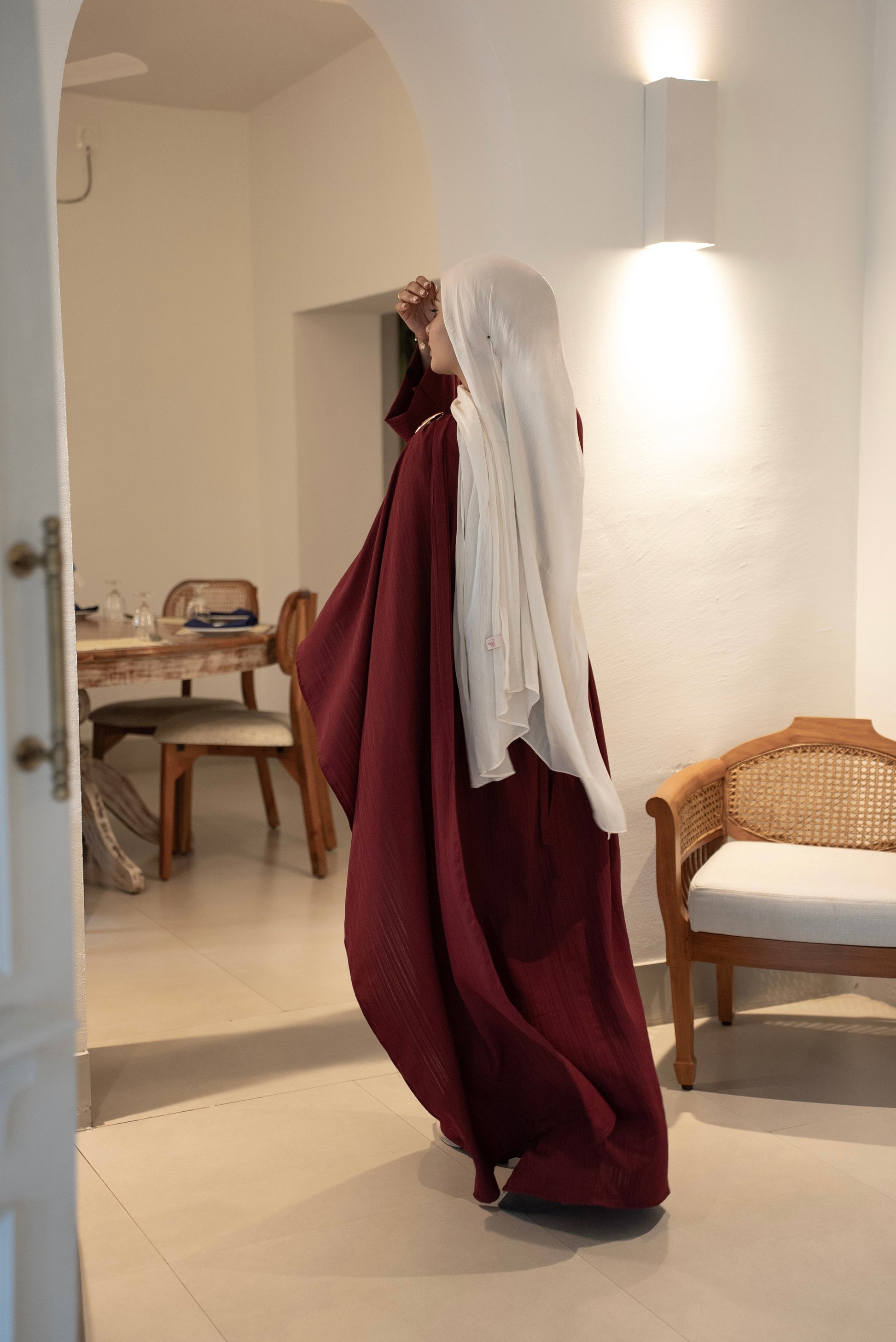 Haya Dress in Maroon