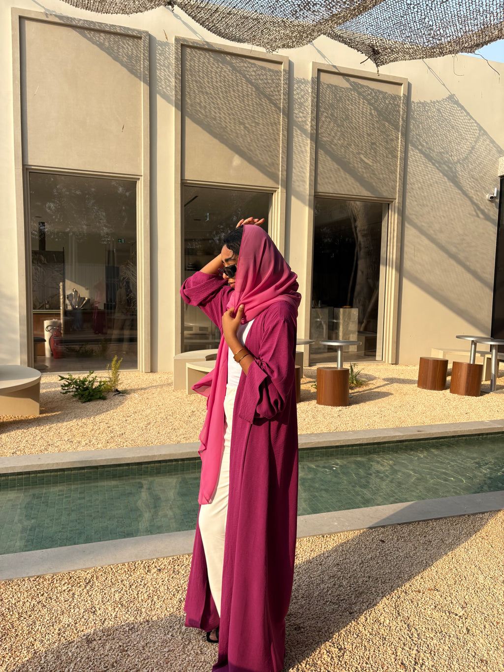 Noor Abaya in Pink