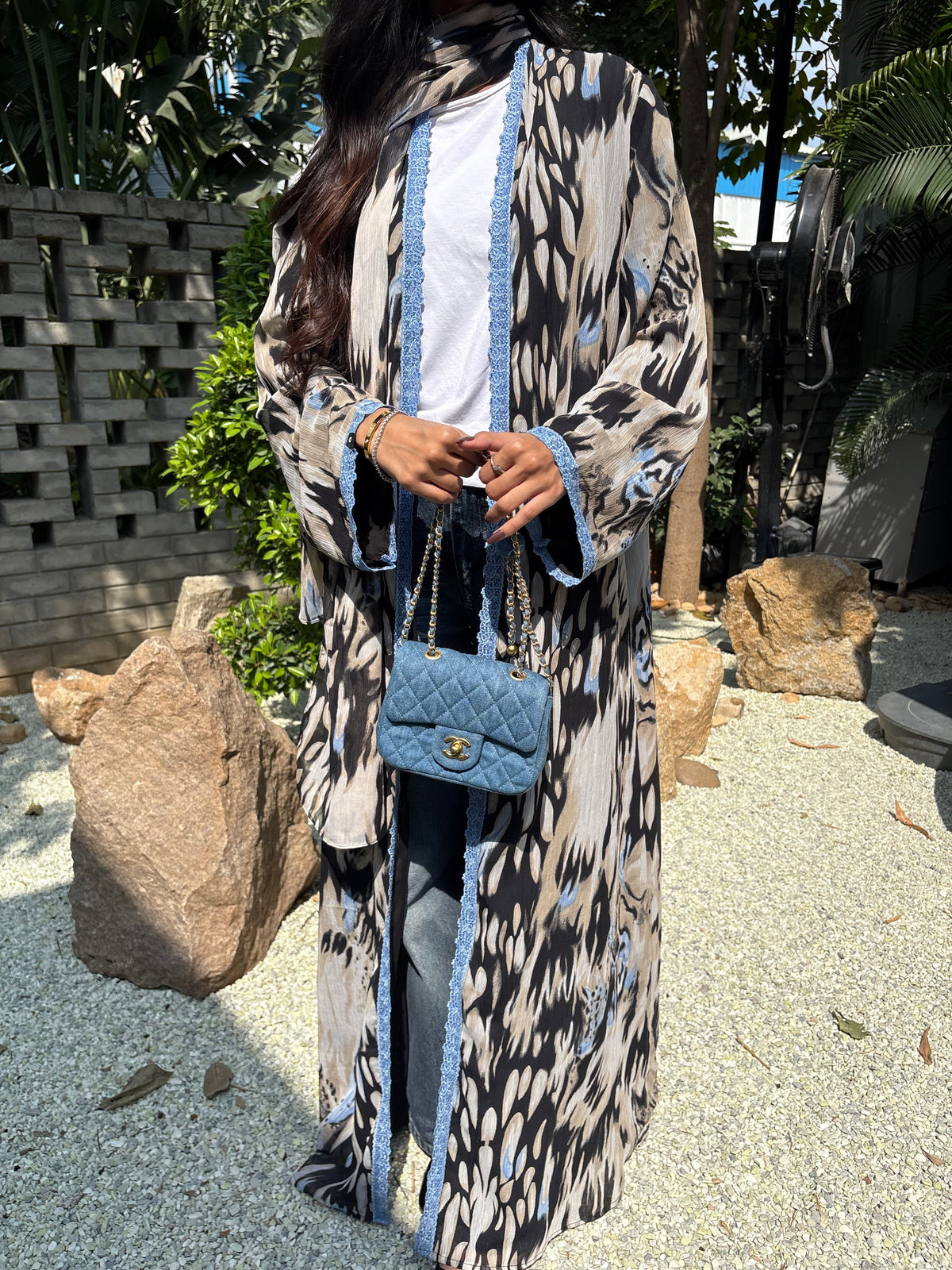 Lina Abstract Print Abaya