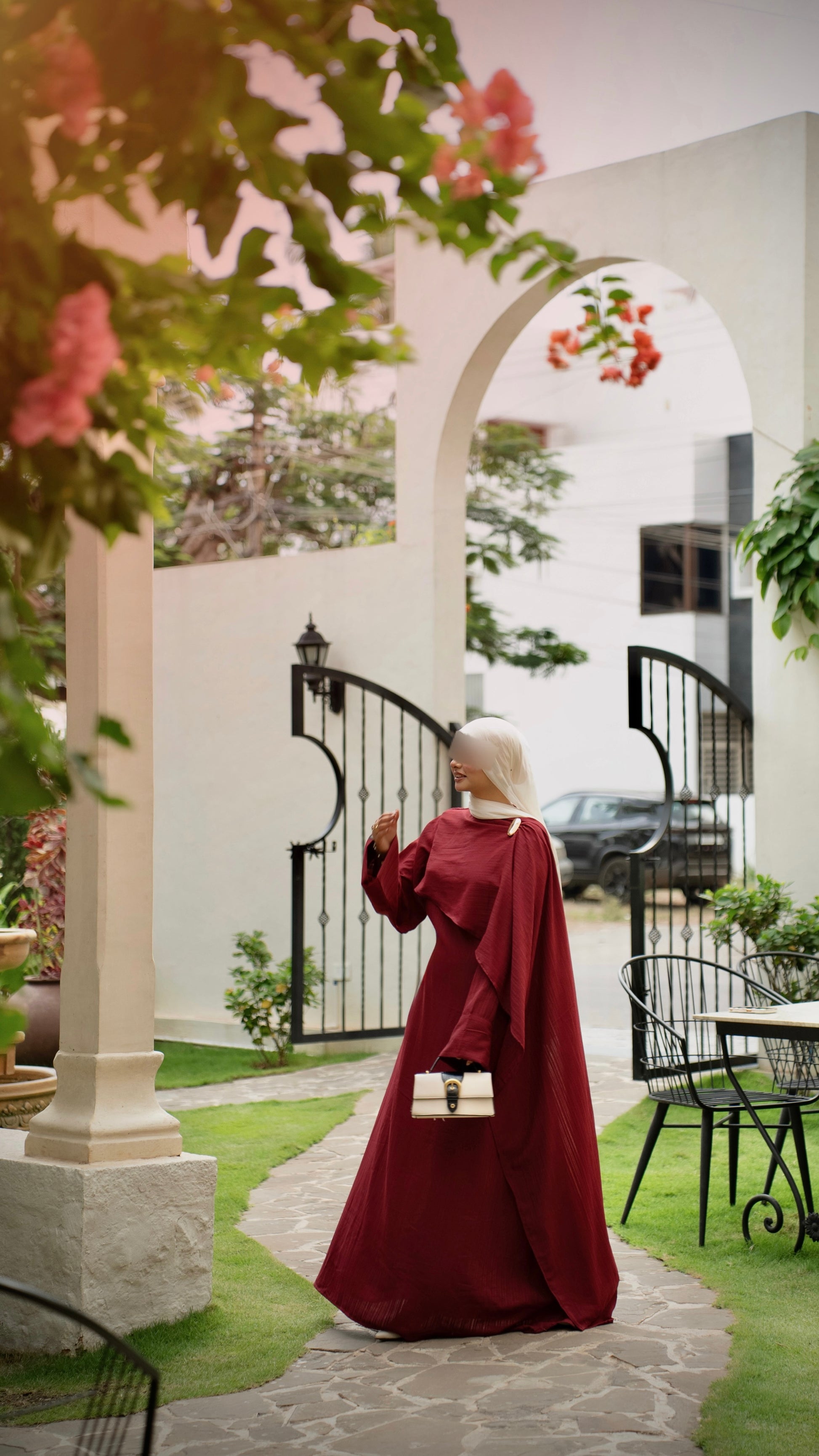 Haya Dress in Maroon